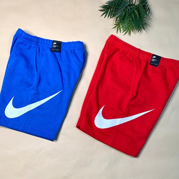 blue nike fleece shorts